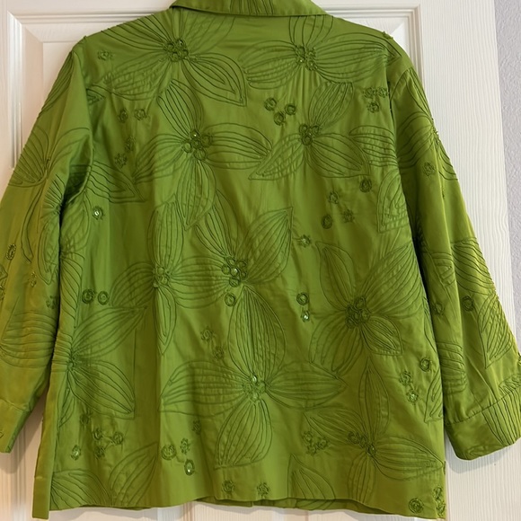 Chicos Design Embroidered Boho Shacket. Jacket Size 16 - Picture 4 of 4